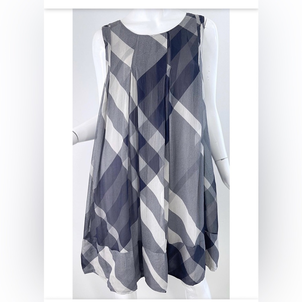 Burberry Blue and White Plaid Dress